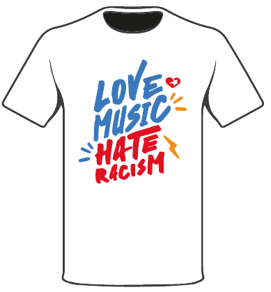 T-shirt Love Music Hate Racism
